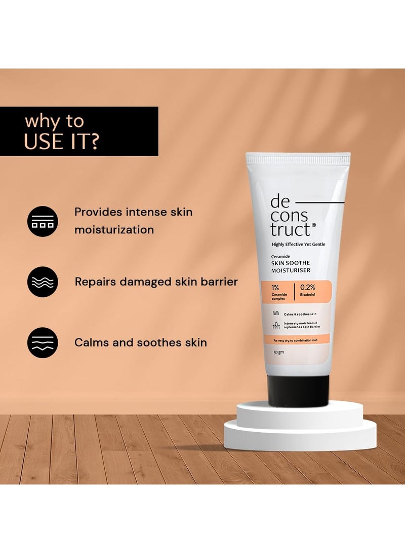 Deconstruct Deconstruct Skin Soothe Moisturizer | 1% Ceramides + 0.2% Bisabolol | Ceramide Barrier Repair | Soothing | For Very Dry to Combination Skin | Deep Moisturization & Hydration | 50 gm  - Image 2