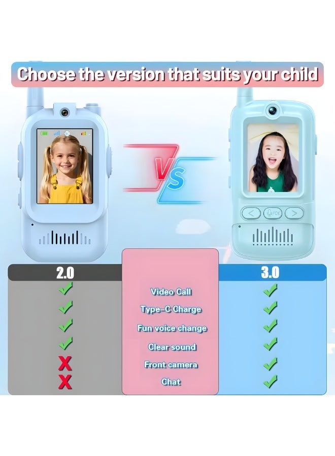كلوزيلي عبوتان من ألعاب التواصل للأطفال، لعبة فيديو قابلة لإعادة الشحن، جهاز اتصال صوتي بعيد المدى، اتصال فيديو داخلي بزر واحد، دردشة فيديو فورية، جهاز تفاعلي بين الوالدين والطفل، بطارية تدوم طويلاً بسعة 650 مللي أمبير، مناسبة لألعاب العائلة الداخلية والخارجية، ألعاب تفاعلية للأولاد والبنات، هدايا أعياد الميلاد والمناسبات - Image 2