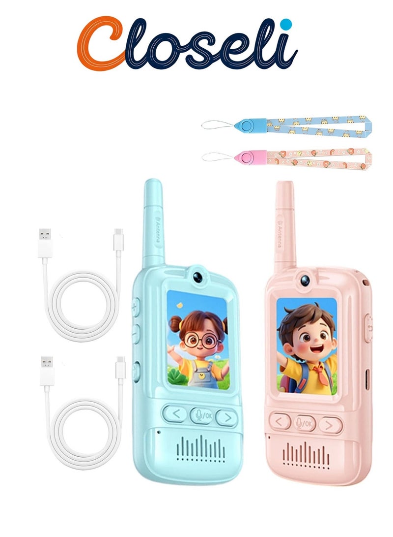 كلوزيلي عبوتان من ألعاب التواصل للأطفال، لعبة فيديو قابلة لإعادة الشحن، جهاز اتصال صوتي بعيد المدى، اتصال فيديو داخلي بزر واحد، دردشة فيديو فورية، جهاز تفاعلي بين الوالدين والطفل، بطارية تدوم طويلاً بسعة 650 مللي أمبير، مناسبة لألعاب العائلة الداخلية والخارجية، ألعاب تفاعلية للأولاد والبنات، هدايا أعياد الميلاد والمناسبات - Image 1