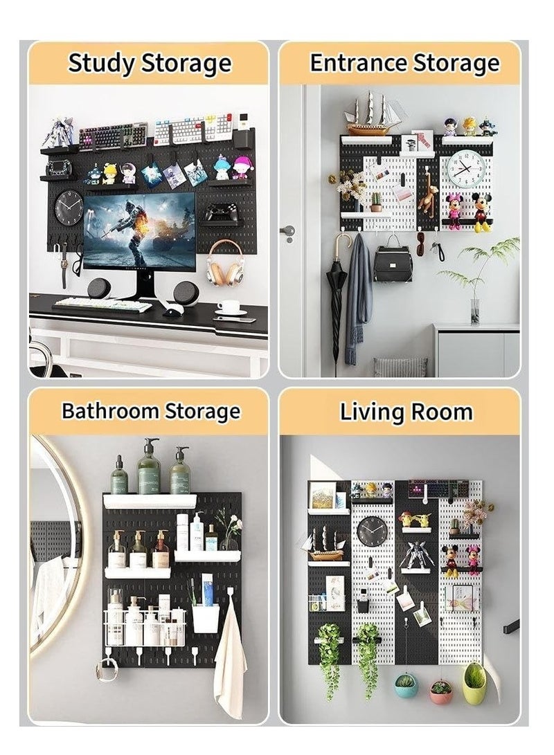 Anmi Pegboard Combination Kit, 2 Pegboards and 10 Accessories Modular Hanging for Wall Organizer, Crafts Organization, Ornaments Display, Nursery Storage, White Peg Board - Image 4