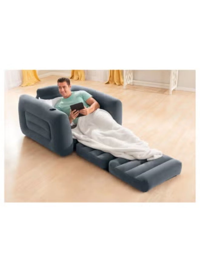 تايجر Foldable Inflatable Lazy Sofa Bed for One Person – Comfortable Blow-Up Recliner Lounge Chair for Indoor & Outdoor Use | Lightweight, Waterproof & Portable Air Sofa for Balcony, Garden, Beach, Camping & Home | Space-Saving Design for Relaxation Anywhere  - Image 1