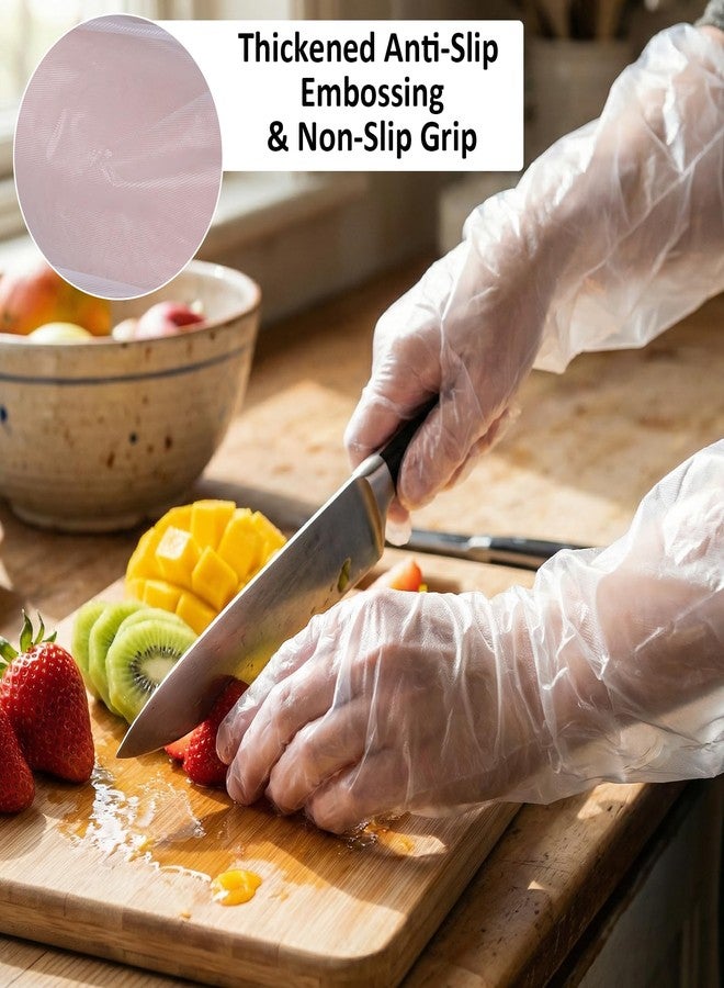 Hpmjz 10Pcs Long Sleeve Cleaning Gloves Dressing Gutting Gloves Plastic Arm Shoulder Length 17.72inch Reusable & Waterproof Protective Rubber Glove for Field Dressing House Cleaning Gardening Gutting - Image 3