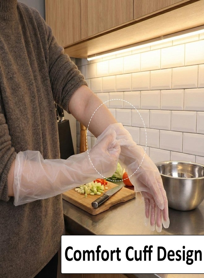 Hpmjz 10Pcs Long Sleeve Cleaning Gloves Dressing Gutting Gloves Plastic Arm Shoulder Length 17.72inch Reusable & Waterproof Protective Rubber Glove for Field Dressing House Cleaning Gardening Gutting - Image 5