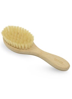 Parcelona Parcelona French Grooming Wooden 6 Celluloid Soft Natural Silk Bristles Baby Brush for Girls and Toddlers Styling Girls Hair Accessories Wooden Brown 
