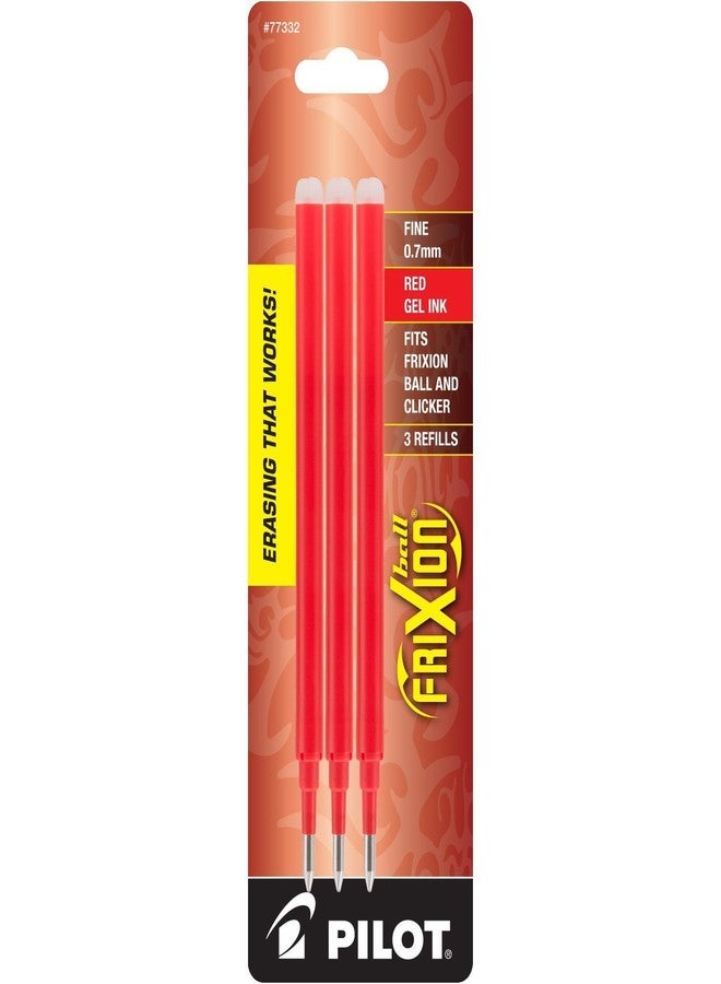 Frixion Clicker Pilot Frixion Clicker Retractable Erasable Red Gel Ink Pens, 3 Pens 6 Refills - Image 3