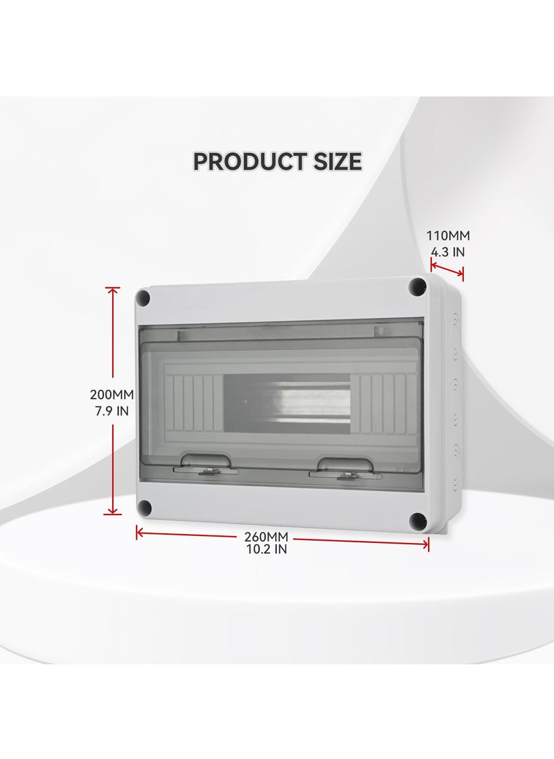 SYOSI - 12 Way Circuit Breaker MCB Distribution Protection Box, Miniature Circuit Breaker with DIN Rail, IP65 Waterproof, Suitable for Indoor and Outdoor Use - Image 1