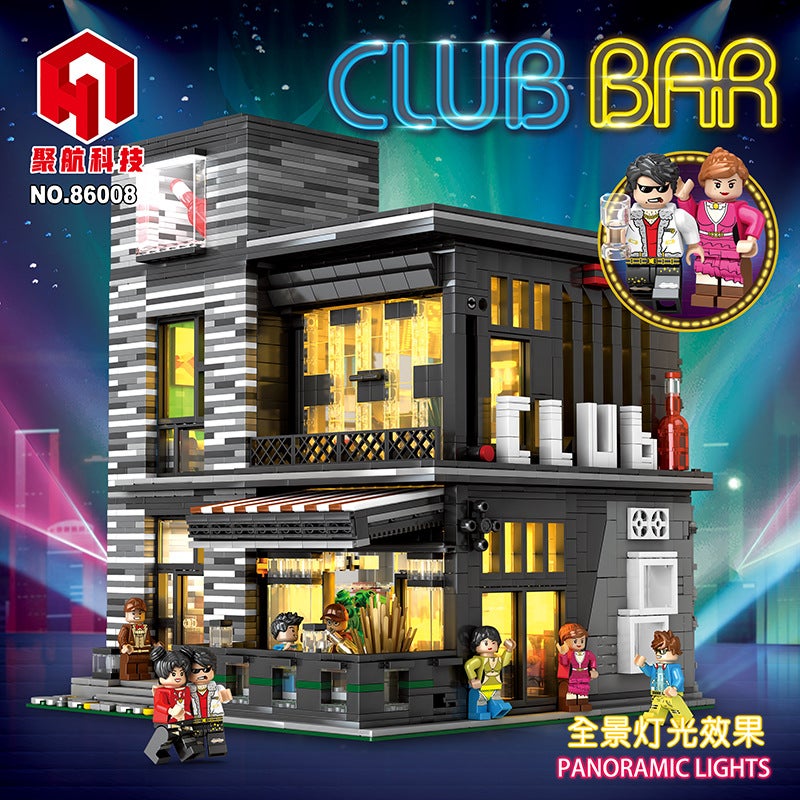 طقم مكعبات بناء تعليمي لشارع الكافيه بتصميم MOC - Image 3