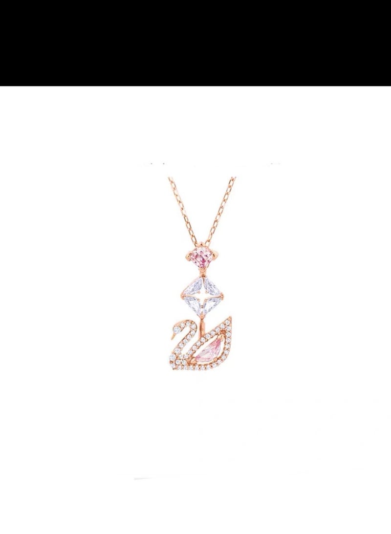 Jewelry Pink Swan Necklace - Image 1