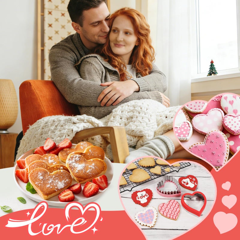 KULENAND Heart Cookie Cutter Set, 10-Piece Stainless Steel Biscuit Cutters for Valentine's Day Baking, Cake & Cookie Decorating, Dishwasher Safe (1 to 4-Inch) - Image 2