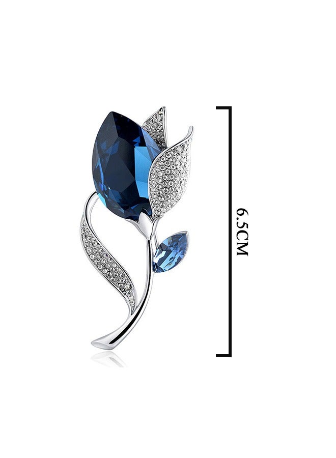 Beyond Tulip Brooche, Anti Rust and Anti Fading Alloy Brooch Pins, Corsage Scarf Clip Women Girls (Blue)  - Image 2