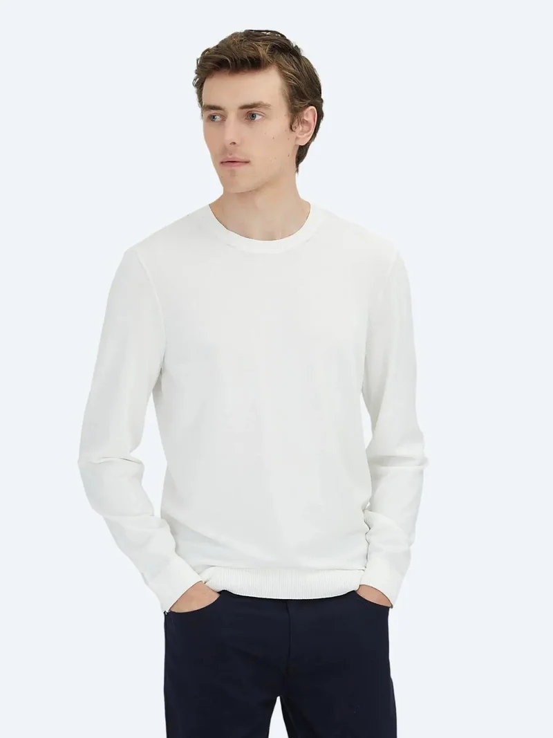 Kip White Knitwear Sweater
