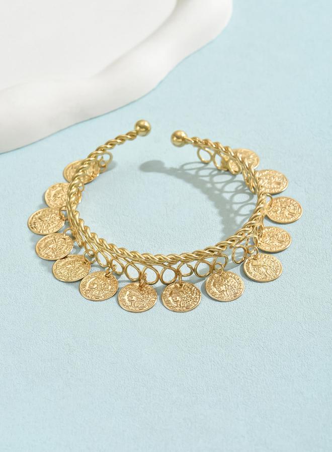 تايك تو سوار كف علوي مزين بعملة بلون ذهبي - Image 4