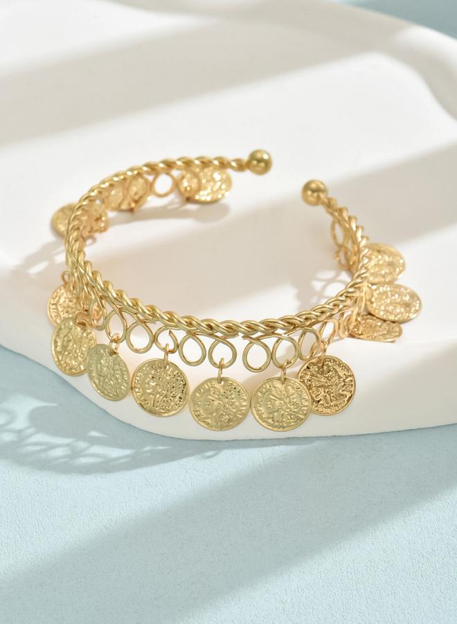 تايك تو سوار كف علوي مزين بعملة بلون ذهبي - Image 5