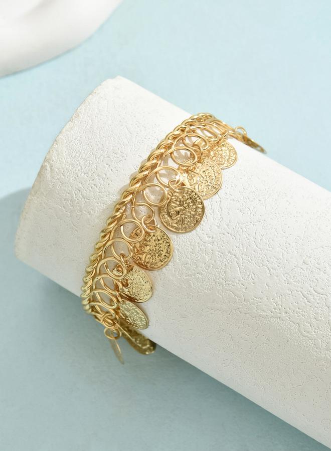 تايك تو سوار كف علوي مزين بعملة بلون ذهبي - Image 3