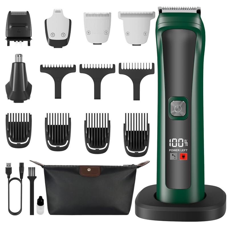 Hatteker HATTEKER HT626 15in1 Professional grooming kit trimmer set with 5 heads Hair Trimmer Beard Trimmer Ear Nose Trimmer Head Shaver Sideburn trimmer Full Body Grooming Kit LED Display 2Yr Warranty - Image 1