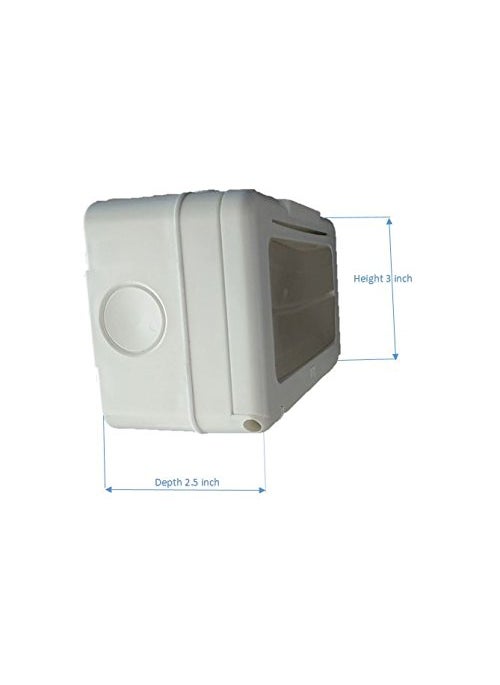 CS cs electric Polyvinyl Chloride Type I 4 Module Waterproof Gang Box with 2 16a Socket White  - Image 3