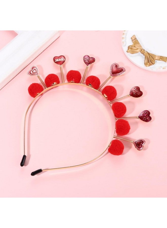 سيالكسهيني عصابة رأس على شكل قلب من عيد الحب للنساء، عصابة رأس على شكل قلب مرصعة بأحجار الراين اللامعة، تاج على شكل قلب، إكسسوار شعر لعيد الحب (الطراز F) - Image 5