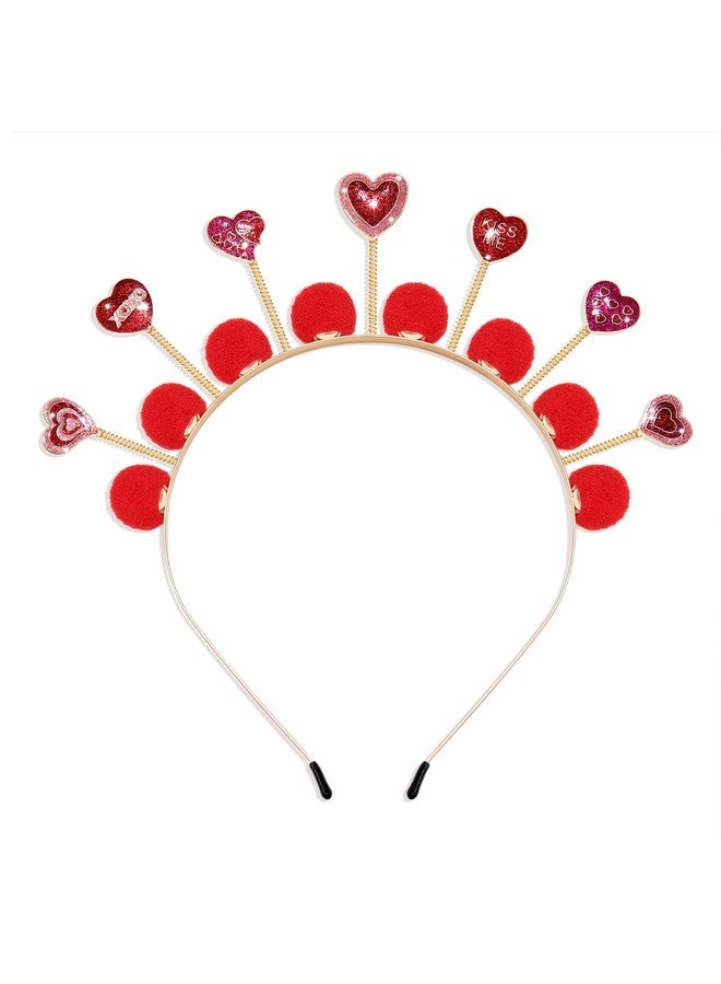 سيالكسهيني عصابة رأس على شكل قلب من عيد الحب للنساء، عصابة رأس على شكل قلب مرصعة بأحجار الراين اللامعة، تاج على شكل قلب، إكسسوار شعر لعيد الحب (الطراز F) - Image 1
