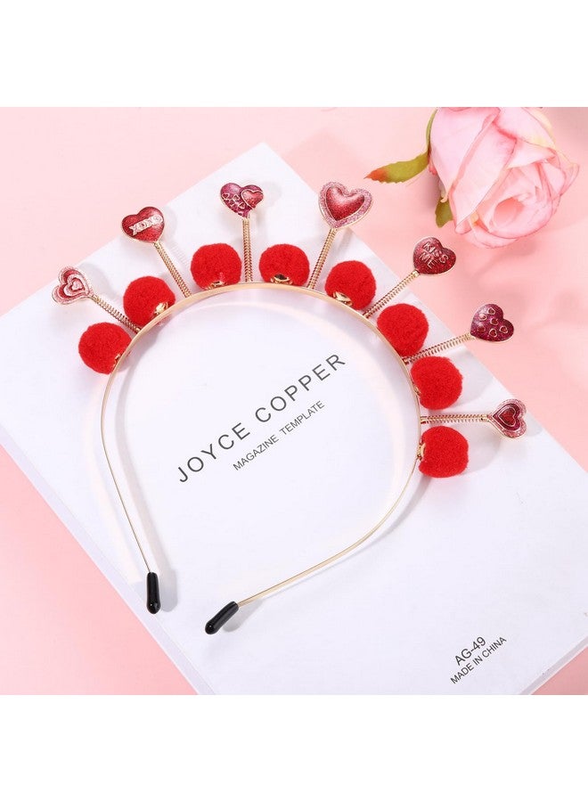 سيالكسهيني عصابة رأس على شكل قلب من عيد الحب للنساء، عصابة رأس على شكل قلب مرصعة بأحجار الراين اللامعة، تاج على شكل قلب، إكسسوار شعر لعيد الحب (الطراز F) - Image 4