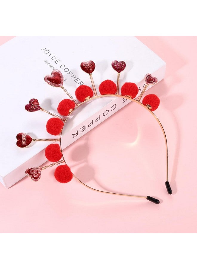 سيالكسهيني عصابة رأس على شكل قلب من عيد الحب للنساء، عصابة رأس على شكل قلب مرصعة بأحجار الراين اللامعة، تاج على شكل قلب، إكسسوار شعر لعيد الحب (الطراز F) - Image 2