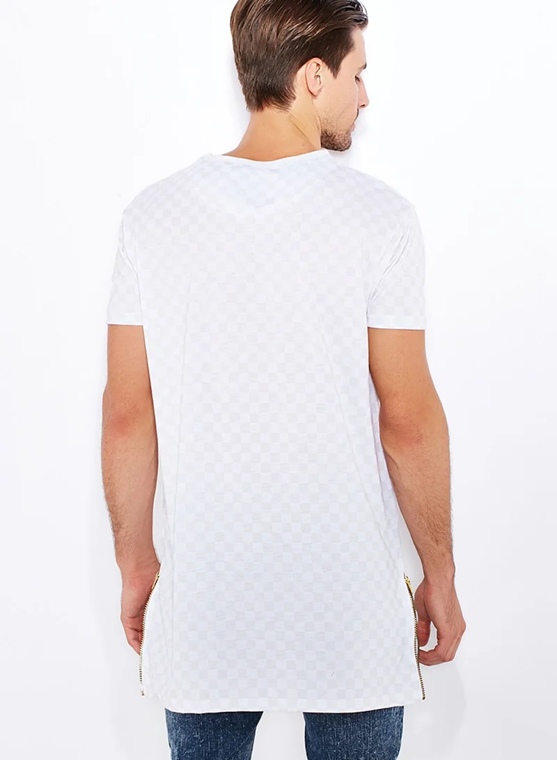 SikSilk Check Mate Elongated T-Shirt