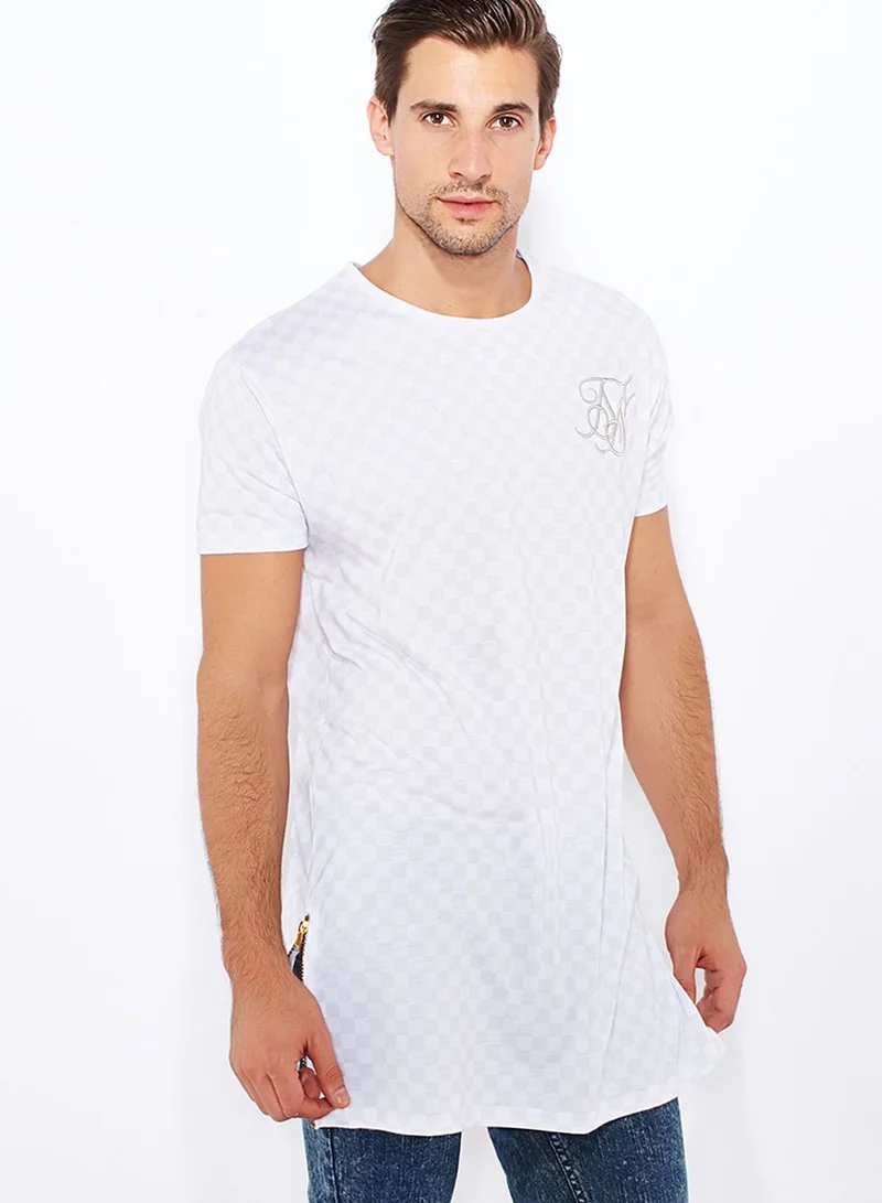 SikSilk Check Mate Elongated T-Shirt