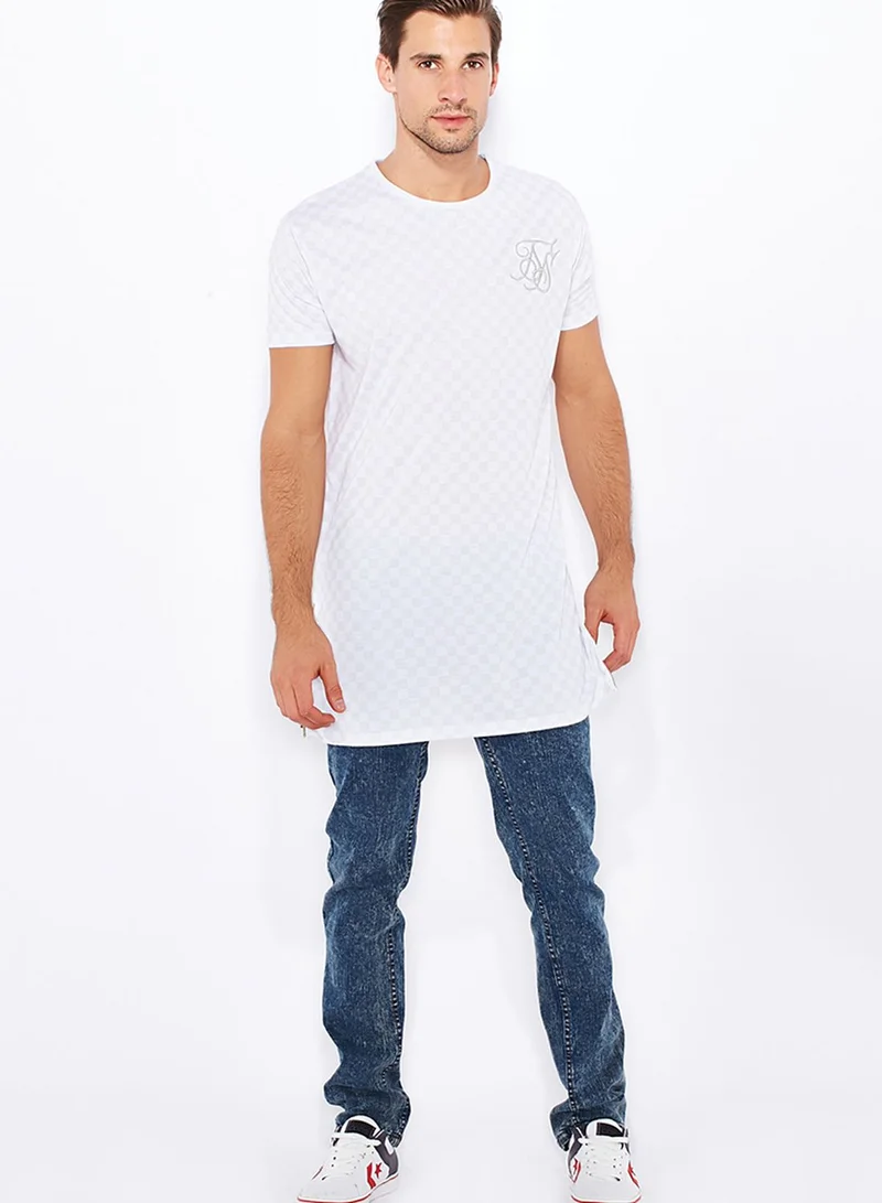 SikSilk Check Mate Elongated T-Shirt