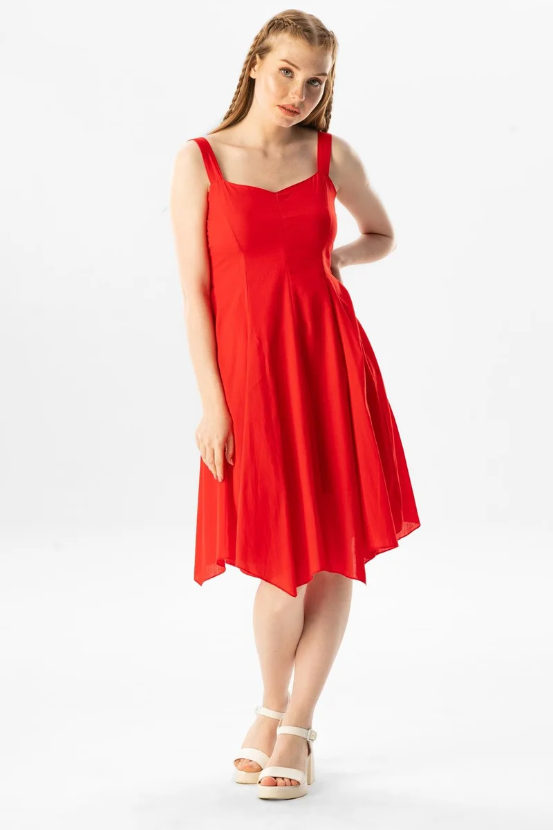 Eliş Şile Bezi Sleeveless A-Line Dress