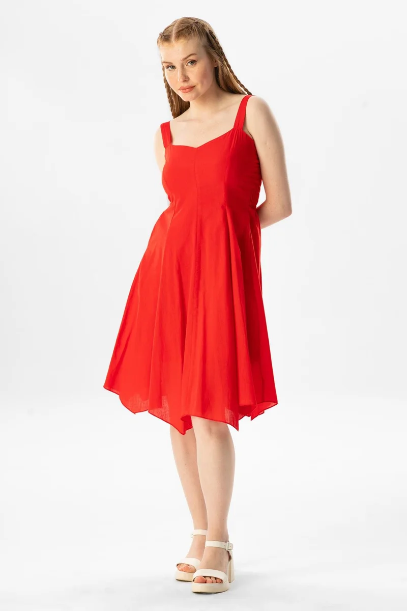 Eliş Şile Bezi Sleeveless A-Line Dress