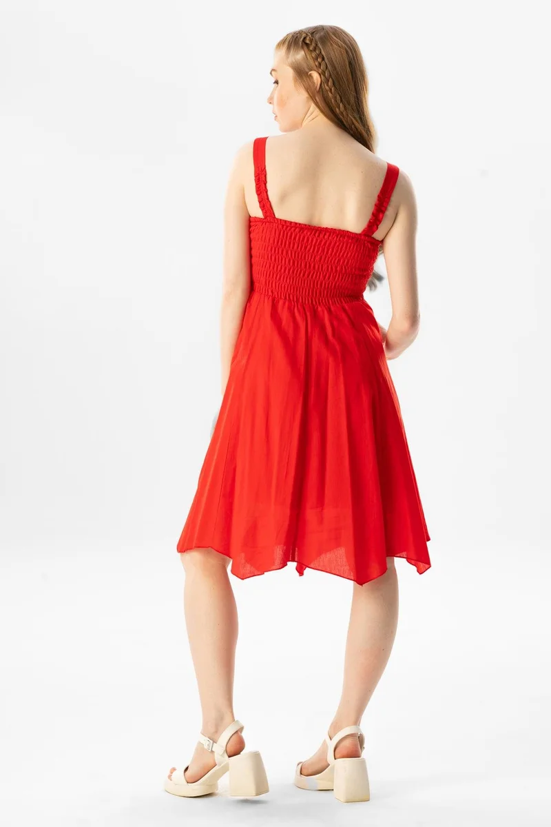 Eliş Şile Bezi Sleeveless A-Line Dress