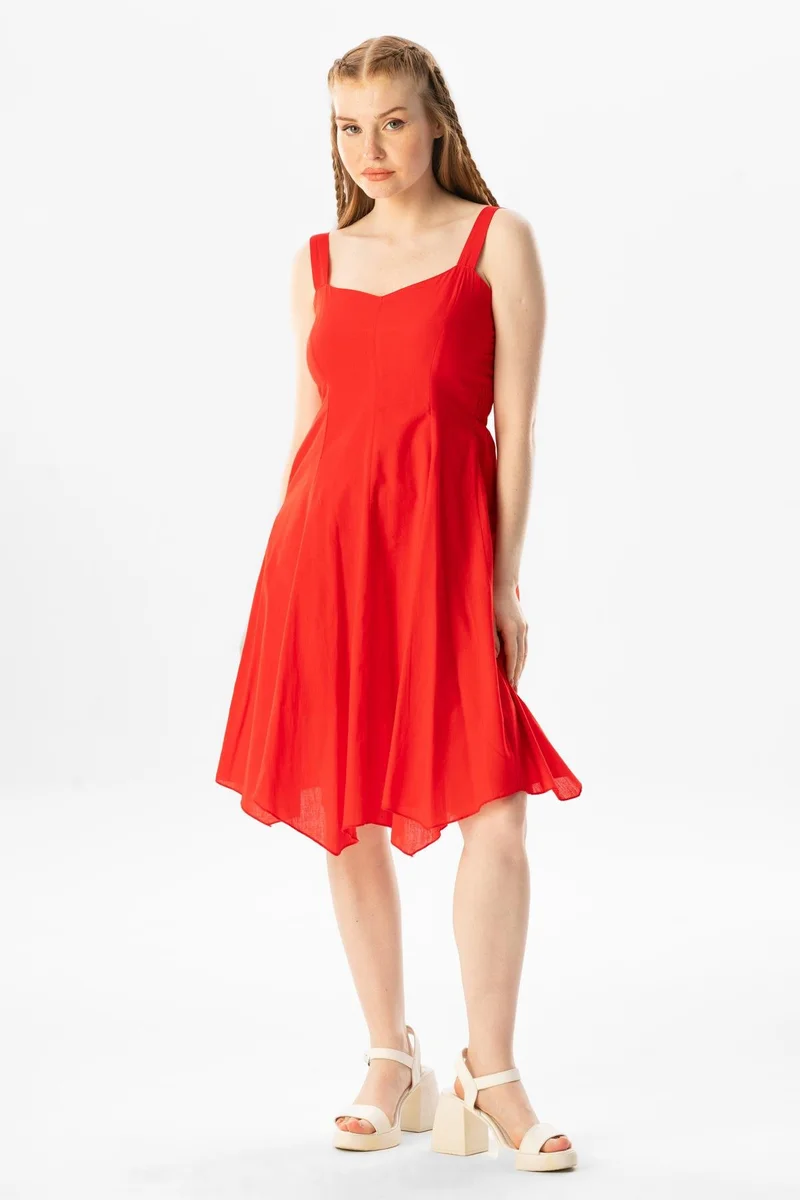 Eliş Şile Bezi Sleeveless A-Line Dress