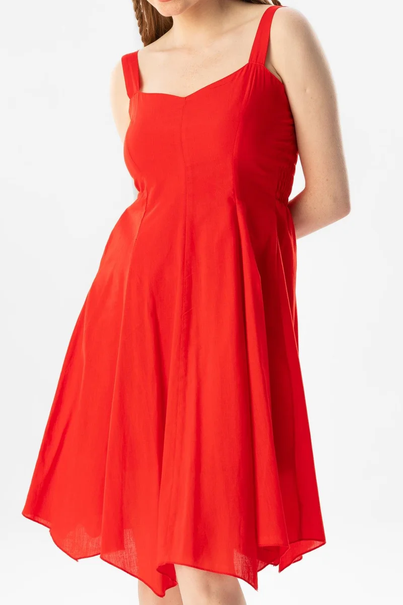 Eliş Şile Bezi Sleeveless A-Line Dress