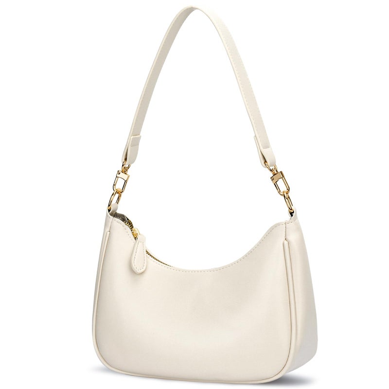 KKXIU Shoulder Bag for Women Cute Hobo and Tote Handbags Retro Clutch Underarm Purse with 2 Removable Straps (Beige) - Image 1
