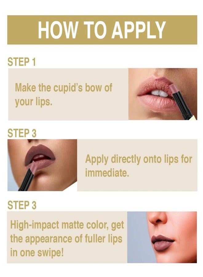 INSIGHT Professional Air Matte Lipstick | Smooth Finish | All Day Comfort | Infused with Rosehip Oil and Avocado Butter | One Swipe Color - (Upside Down) (3g) - Image 3