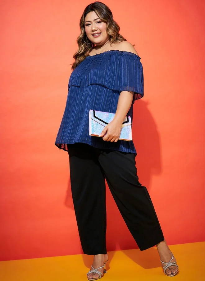 SASSAFRAS Black Mom Fit Trousers for Women