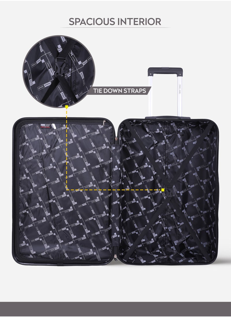 Spiral 20-Inch Cabin-Size (Small) ABS Hard Case Luggage Trolley Bag with 4 Spinner Wheels and Lock – Dark Grey