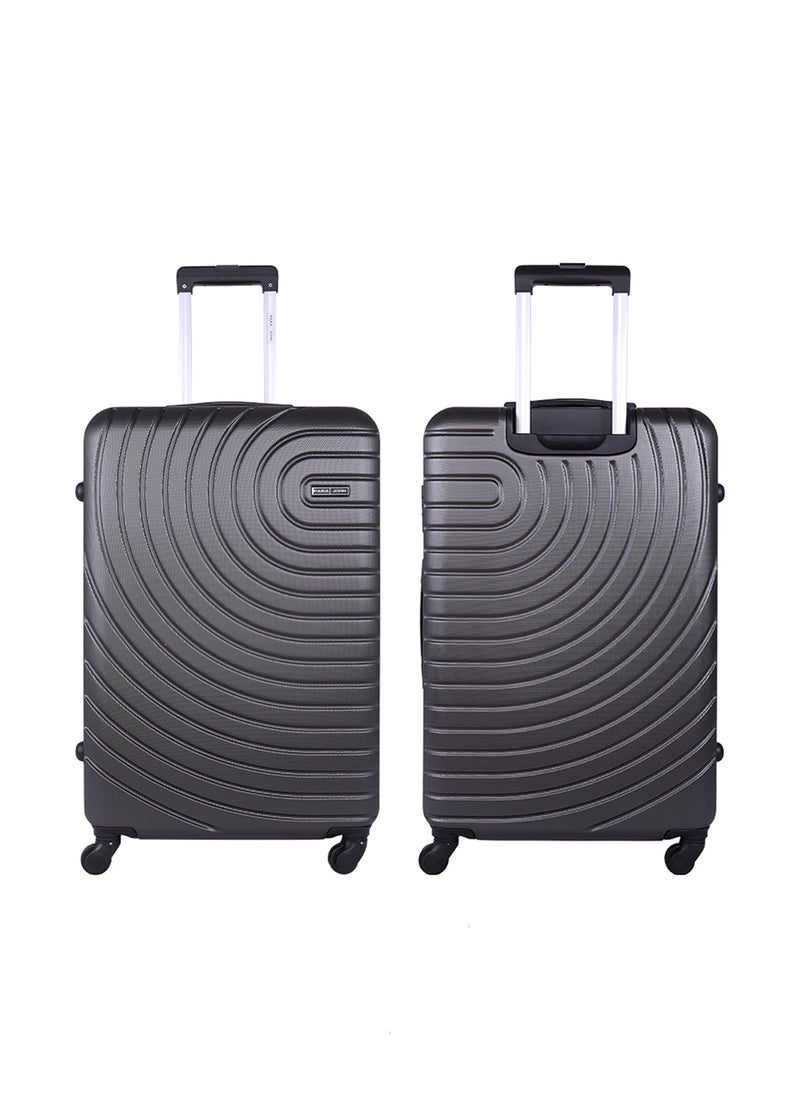 Spiral 20-Inch Cabin-Size (Small) ABS Hard Case Luggage Trolley Bag with 4 Spinner Wheels and Lock – Dark Grey