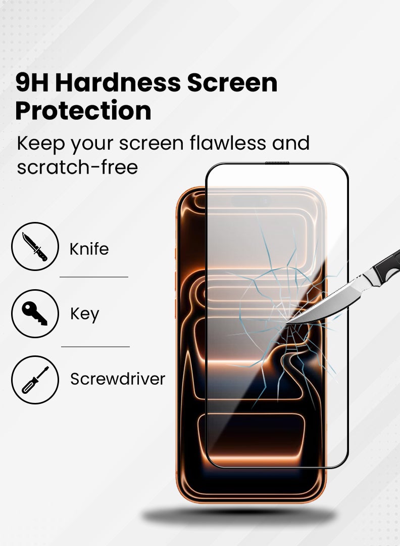 Case Up Screen Protector For Apple iPhone 17 Pro Max 6.9 Inch 9H Hardness Tempered Glass Film, Bubble Free Easy Installation, Full Coverage, Anti Scratch And Touch Sensitive - Image 3