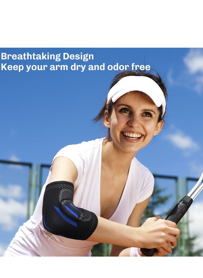 Y&D 2 in 1 Tennis Elbow Brace for Men Women Compression Sleeve with Integrated Pads Breathable Tendonitis elbow Support Protector Sports Golfer's Arthritis Treatment Reduce Joint Pain - Image 2