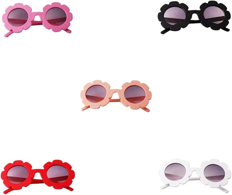 klarako 5 Pack Sunglasses Sunflower Pattern Glasses Summer Party Costume Accessories - Image 1