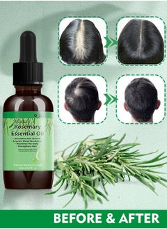 Kanza 60ml Rosemary Essential Oil with Hair Scalp Massager Brush Hair Growth Serum Scalp and Hair Strengthening Oil Hair Growth and Treatment Pure Organic Rosemary Oil for Hair Growth Scalp Oil  - Image 2
