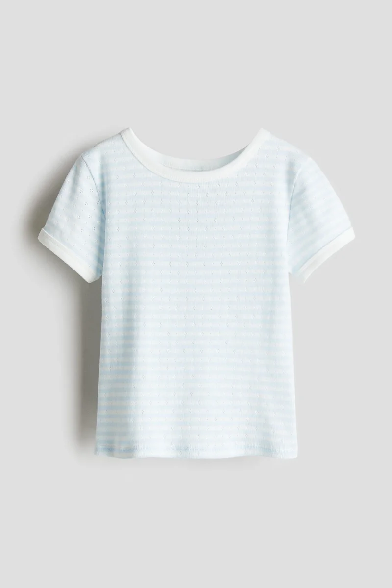 اتش اند ام Short-sleeved pointelle jersey top