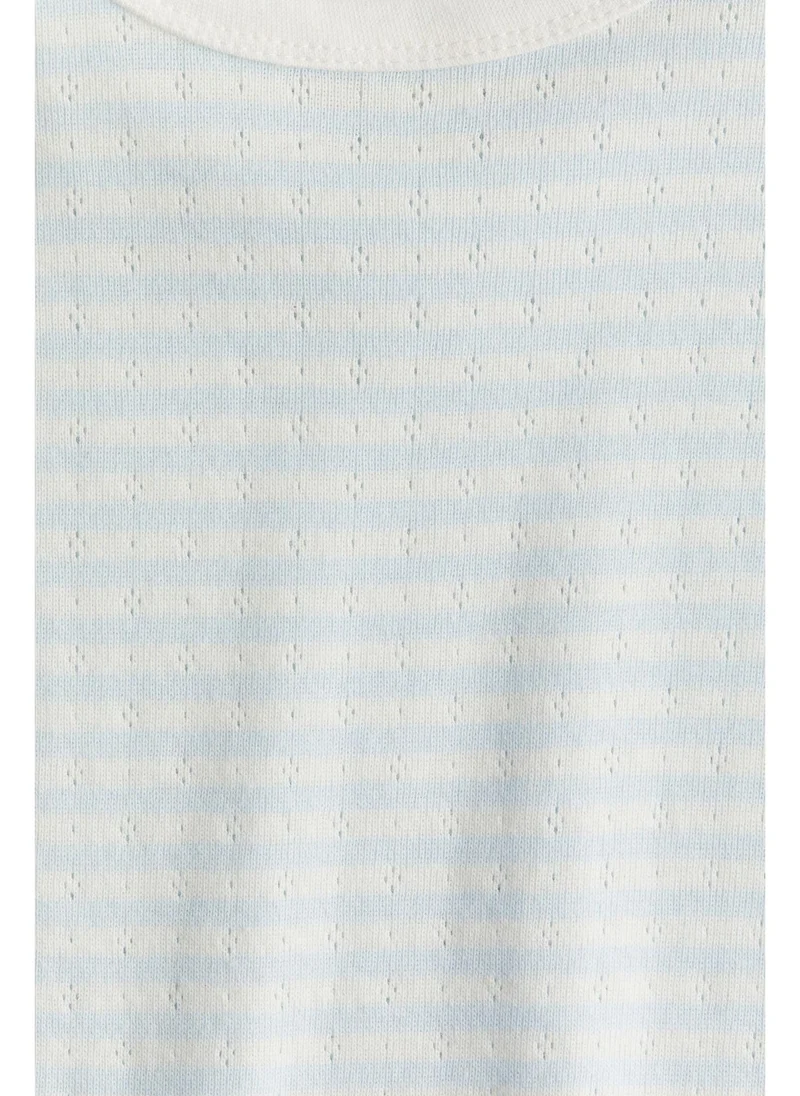 اتش اند ام Short-sleeved pointelle jersey top
