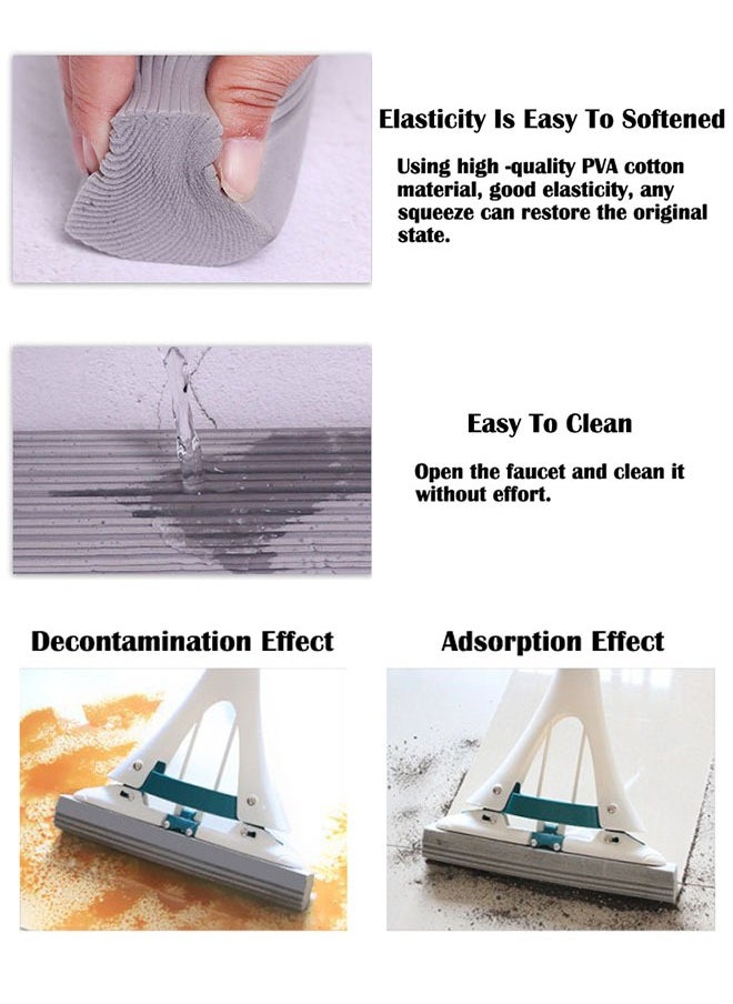 ZCM-HAPPY 6 Piece Set of Folding Mop Head Absorbent Sponge Mop Head Replacement Collodion Head Cleaning Mop Heads Mop Head Accessories Durable Replacement Mop Head Set for Home Cleaning  - Image 3