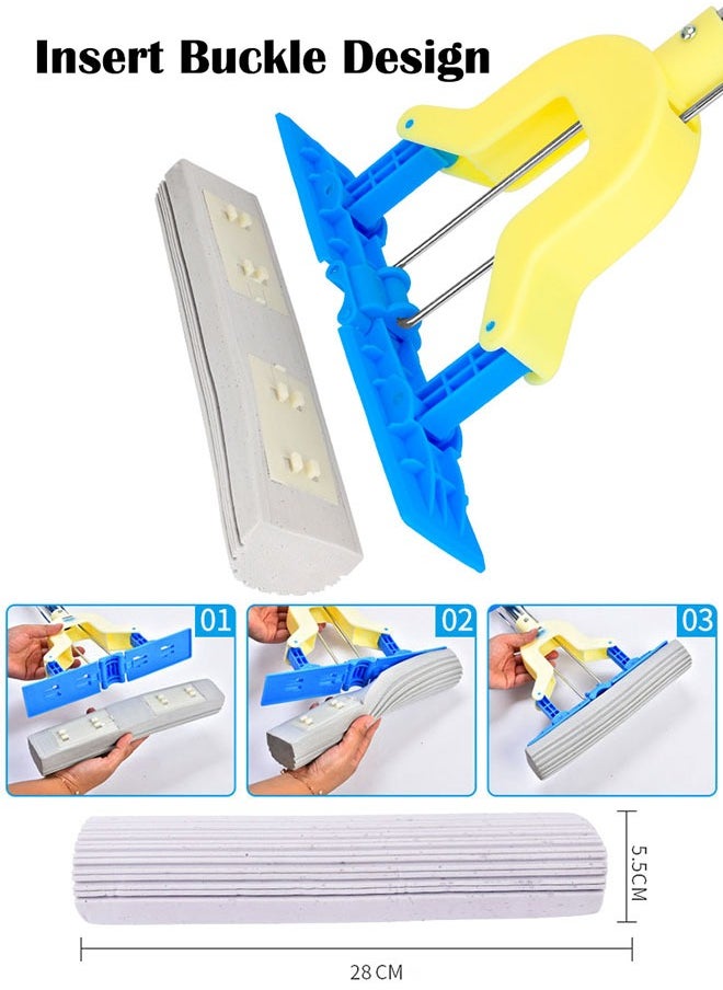 ZCM-HAPPY 6 Piece Set of Folding Mop Head Absorbent Sponge Mop Head Replacement Collodion Head Cleaning Mop Heads Mop Head Accessories Durable Replacement Mop Head Set for Home Cleaning  - Image 2