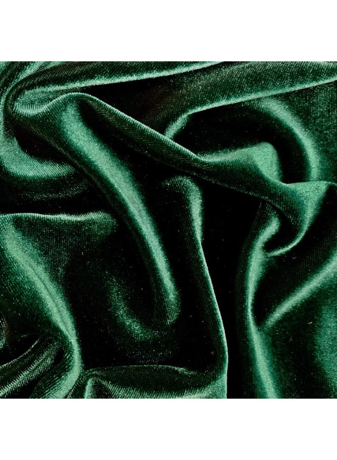JewelOnPalette Dark Green Velvet Fabric – Luxury 4-Way Stretch Velvet Fabric by the Yard – Soft, Smooth & Elegant Material | 56" Wide - Image 2