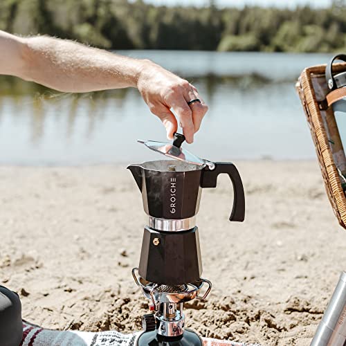 GROSCHE Milano Stovetop Espresso Maker Moka pot 12 espresso Cup - 23.6 fl oz, Black, Cuban Coffee Maker Stove top coffee maker Moka Italian espresso greca coffee maker brewer percolator - Image 2