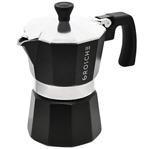 GROSCHE Milano Stovetop Espresso Maker Moka pot 12 espresso Cup - 23.6 fl oz, Black, Cuban Coffee Maker Stove top coffee maker Moka Italian espresso greca coffee maker brewer percolator - Image 4