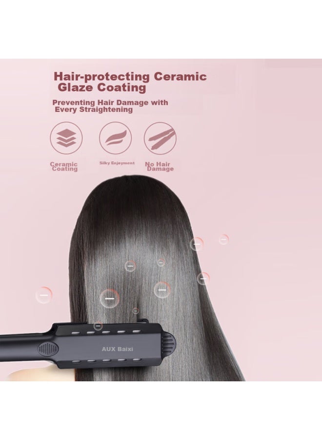 Aux Straightening Iron, Curling Iron, Hair Straightener, Hair Curler, Hair Perming Iron, Electric Hair Straightener, Dual-use For Straightening And Curling, Hair-friendly, Hair Salon Straightening Iron, Birthday Gift For Girlfriend - Image 1