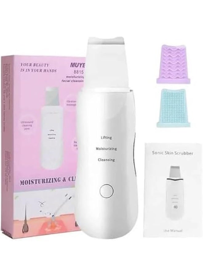 جهاز تنظيف وتقشير الوجه العميق بالموجات فوق الصوتية | سكراب لإزالة الرؤوس السوداء والدهون وشد البشرة | 3 في 1 (تنظيف، ترطيب، رفع) | أداة علاج المسام وتفتيح الوجه قابلة لإعادة الشحن - Image 5